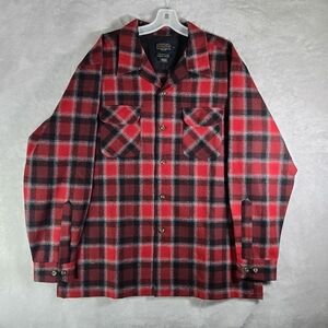 Pendleton The Original Board Shirt Flannel Mens Sz XL Extra Large Plaid Red Wool